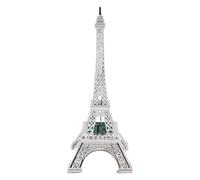 Chiyyak Modello della Torre a LED, Zinclegazione, Galvanizzazione, Intaglio Squisito, Ornamento della Torre della Francia per la Decorazione Domestica (Argento elettroplato)