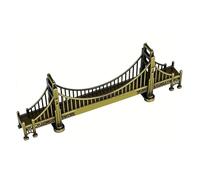 Chiyyak Modello Gate Bridge, Statuetta Architettonica in Miniatura 1:1000 in Lega di Zinco Pressofusa con Finitura in Bronzo Antico per la Decorazione della Scrivania Dell'ufficio (25x8,5x4 cm Grande)