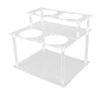 Chiyyak Organizer per Sciroppo di caffè in Acrilico, Supporto per Bottiglia di Sciroppo a 2 Livelli per Piano di Lavoro della con Espositore per capacità di 4 Bottiglie