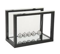 Chiyyak Palla a Pendolo, Giocattolo di Decompressione a Sfera Oscillante Nera in Stile Specchio Dal Design Elegante Ed Elegante, con Materiale in Ferro Plastico, per la Decorazione del