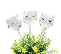 Chiyyak Palline di irrigazione a forma di gatto, 3 pezzi, per piante in vetro, per irrigazione, per giardino, piante in vaso, piante sospese, giorni festivi