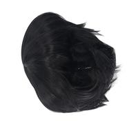 Chiyyak Parrucca da uomo per cosplay, resistente al calore, morbida, dall'aspetto realistico, per eventi cosplay e Halloween (nero)