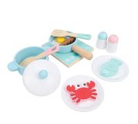 Chiyyak Set da Cucina Fantasioso in Legno per Bambini, Set di Pentole Finte per la Risoluzione dei Problemi e L'interazione Sociale