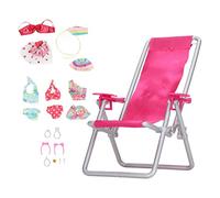 Chiyyak Set di Accessori in Stoffa da Spiaggia in Miniatura Vivida, Decorazione Elaborata della Casa delle Bambole Che Promuove le Relazioni, Giocattolo Interattivo, in Tessuto di Plastica, 7,3 X 4