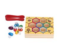 Chiyyak Set di Giochi di Abbinamento con Api Prescolari, attività di Classificazione e Conteggio dei Colori per Bambini, Materiale in Legno Ecologico (Morsetto DN Ape)