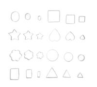 Chiyyak Set di Stampi Biscotti, Mini Cookie a Forma Geometrica Set Antiaderente 24pcs Torta Multiuso Metallico