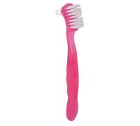 Chiyyak Spazzola per Protesi Portatile per Pulire i Denti Finti e Rimuovere la Placca per Anziani Plastica Leggera Facile Usare (Rosa)