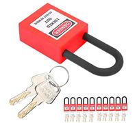 Chiyyak Strumento di Sicurezza per Isolamento Tecnico Resistente Agli Urti con Blocco di Blocco per Fabbriche, 10 Set (Rossa)