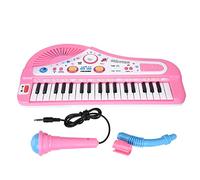 Chiyyak Tastiera Elettrico Giocattolo Educativo a 37 Tasti con Microfono per Bambini ABS e Componenti Elettronici Digitale Sviluppare il Senso della Musica Promuovere lo Sviluppo Intellettuale (Roseo)