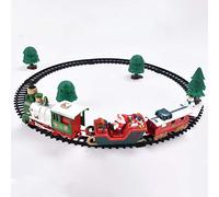 Chiyyak Trenino Elettrico Natalizio Classico Giocattolo su Rotaia per Bambini con Musica e Luce per Bambini - Materiali Colorati Ed Ecologici (multicolore)