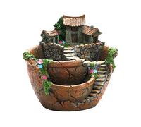 Chiyyak Vaso per piante grasse, in resina, creativo, con paesaggio, mini vaso per piante, vaso per piante da giardino