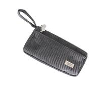 CHIZISX Astuccio in velluto a coste con due grandi scomparti, multiuso, per penne, matite, viaggi, trucchi, per ragazze e donne, strumento di scrittura alla moda, Grigio