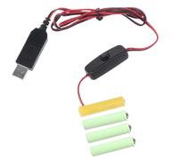 CHIZISX Battery Eliminators,6 V LR03 Dummy batteria Eliminatore cavo batteria con interruttori, sostituisce 4 batterie AAA da 1,5 V per luce LED