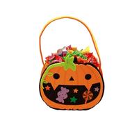 CHIZISX Borsa per caramelle per bambini, riutilizzabile, con design a zucca, portatile, con maniglia per il trasporto, dolcetto o dolcetti, contenitore per feste di Halloween, E, Taglia unica