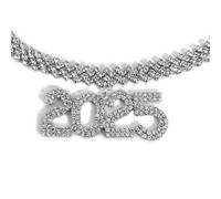 CHIZISX Collana a catena cubana esagerata con ciondolo 2025 Disegni Decorazione per le donne Stile Punk Accessori di moda, Misura unica, Rame, Nessuna pietra preziosa