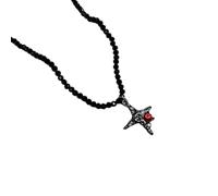 CHIZISX Collana in stile gotico con cuore e farfalla in cristallo nero, collana unica per donne che cercano una moda unica, Misura unica, lega e acciaio al titanio, Nessuna pietra preziosa