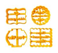 CHIZISX Confezione da 4 stampi per biscotti con scritta "Blessing", robusti stampi da forno in ABS per feste, legami familiari e vacanze, design essenziale per biscotti creativi