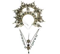 CHIZISX Elegante Copricapo Incoronato Incompiuto Mestiere Set Metallo Copricapo Accessori Per Matrimoni Feste Costume Evento Mestiere Incoronato Per Adulti, Misura unica, come descritto, come