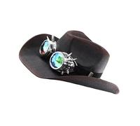 CHIZISX Elegante occhiali Jazzy Hat Cosplay Costume Tutti Corrispondenti Panama Cappello Stage Artisti Jazzy Adulto Danza Accessorio Western