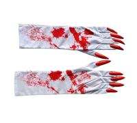 CHIZISX Guanti da scheletro versatili per abbigliamento cosplay e feste a tema Halloween, feste in costume e dolcetto o scherzetto, calze di Halloween, guanti per unghie sanguinanti, Taglia unica