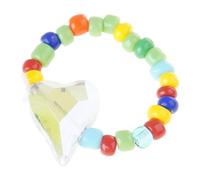 CHIZISX Handmade Colorful Perline Semplice Cuore Stretch Anelli Beach Jewelry Misura Regolabile Elastico, Mi Zhu, Nessuna pietra preziosa