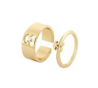 CHIZISX Moon For Women Men Coppie Matching Best Friend Trendy Promessa Anelli Set per Teen Girls Pollice Gioielli