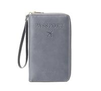 CHIZISX Porta passaporti Custodia per passaporti in pelle PU Custodia a portafoglio da viaggio con cerniera Custodia a portafoglio da viaggio per biglietti d'imbarco Passaporto Cover per passaporto in