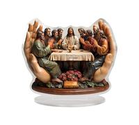 CHIZISX Scena religiosa classica acrilica dell'ultima cena esposizione del desktop per la decorazione della casa dell'ufficio Opera d'arte spirituale Acrilico Scultura dell'ultima cena