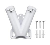 CHIZISX Supporto per bandiera in metallo a forma di V antivento per esterni con rivestimento resistente alla corrosione per installazione robusta asta bandiera in metallo staffa