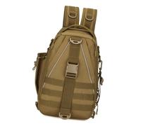 CHIZISX Zaino da pesca Zaino da pesca Zaino con supporto per canna da pesca a tenuta stagna Imbracature a tracolla Borsa a tracolla da pesca, Lupo marrone, Taglia unica