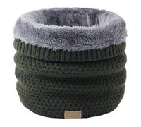 CHJIEXDEC Scaldacollo invernale lavorato a maglia, unisex, per la stagione fredda, con spessa fodera termica per sport all'aria aperta, Verde militare, taglia unica