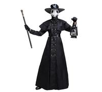 CHJIEXDEC Set costume steampunk, da dottore della peste, per adulti, costume rinascimentale medievale, cosplay, maschera e cappello