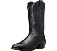 CHJJWEZX Stivali da cowboy da uomo eleganti ricamati a metà polpaccio stivali western neri in pelle scarpe casual per lavoro, viaggi, Nero , 37 EU