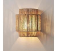 CHJJZXBF Applique da Parete in Rattan da 9 Pollici, Boho con Corda di Canapa, Rustica per Camera da Letto, Ingresso, Illuminazione