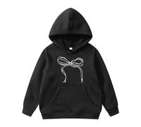 ChKinder - Felpa con cappuccio a maniche lunghe stampata con papillon, morbida felpa con cappuccio alla moda con cerniera, comoda compagna quotidiana per attività, ideale per la scuola e il tempo