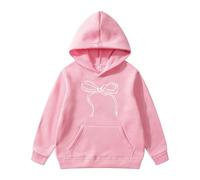 ChKinder - Felpa con cappuccio a maniche lunghe stampata con papillon, morbida felpa con cappuccio alla moda con cerniera, comoda compagna quotidiana per attività, ideale per la scuola e il tempo