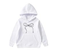 ChKinder - Felpa con cappuccio a maniche lunghe stampata con papillon, morbida felpa con cappuccio alla moda con cerniera, comoda compagna quotidiana per attività, ideale per la scuola e il tempo