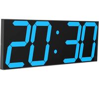 CHKOSDA Orologio da parete digitale a LED, grande orologio da parete con numeri da 15,2 cm, telecomando conteggio up/conto alla rovescia, dimmer automatico (blu ghiaccio)