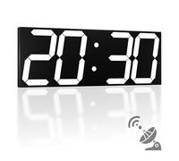 CHKOSDA Orologio da parete digitale automic, 47 cm, orologio digitale a LED con ampio display, orologio da parete multifunzione con sveglia e timer, sincronizzazione automatica dell'ora con luminosità