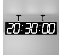CHKOSDA Orologio digitale da 71 cm con grande display, orologio da appendere con grande display digitale bifacciale chiaramente visibile, orologio a LED multifunzione con temperatura e calendario