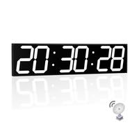 CHKOSDA Orologio digitale da parete grande da 71 cm, orologio digitale automatico con allarme, clendar e termperature, sincronizzazione automatica dell'ora con funzionamento facile, grande timer con