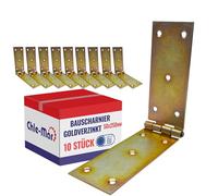 Chle-Mar - 10 cerniere zincate per mobili e porte in legno, 50 x 250 mm, resistenti alle intemperie e durevoli per interni ed esterni
