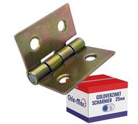 Chle-Mar - 20 cerniere per mobili zincate 25 x 25 mm | cerniere pieghevoli (piccole) | Robusta cerniera per cassapanche, scatole e armadi | Cerniere per porte resistenti alle intemperie per interni ed