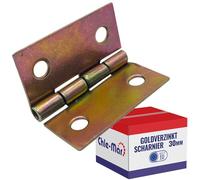 Chle-Mar - 20 cerniere per mobili zincate 30 x 30 mm | cerniere pieghevoli (piccole) | Robusta cerniera per cassapanche, scatole e armadi | Cerniere per porte resistenti alle intemperie per interni ed
