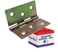 Chle-Mar - 20 cerniere per mobili zincate 40 x 40 mm | cerniere pieghevoli (piccole) | Robusta cerniera per cassapanche, scatole e armadi | Cerniere per porte resistenti alle intemperie per interni ed