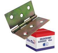 Chle-Mar - 20 cerniere per mobili zincate 45 x 40 mm | cerniere pieghevoli (piccole) | Robusta cerniera per cassapanche, scatole e armadi | Cerniere per porte resistenti alle intemperie per interni ed