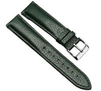 Chlikeyi Bracciale a sgancio rapido da uomo e da donna con cinturino in morbida vera pelle da 12-24mm, Argento verde scuro, 17 mm