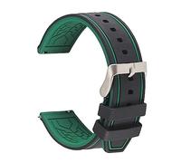 Chlikeyi Cinturini in gomma per uomo/donna Cinturini in gomma per immersione impermeabile Cinturini per orologi a sgancio rapido 20mm, 22mm e 24mm, nero verde, 24mm