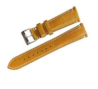 Chlikeyi Cinturini per cinturino in morbida pelle di vacchetta 20-24mm Cinturino per orologio verde Accessori per orologio, Giallo, 22 mm