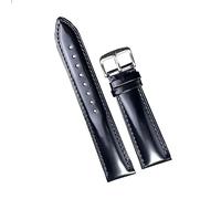 Chlikeyi Cinturini per cinturino per orologio in vera pelle di vacchetta 18-22mm Accessori per cinturino per orologio verde morbido, Nero-Nero, 21 mm